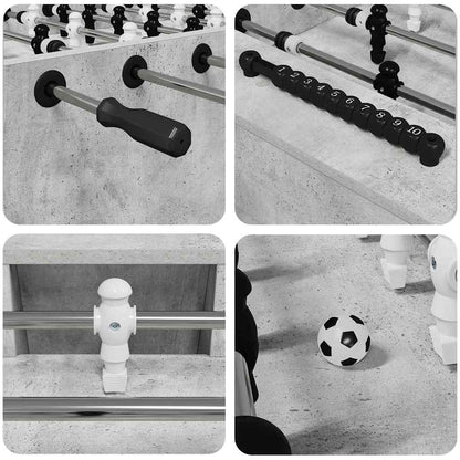 vidaXL Foosball Table Concrete Grey 146.5 x 74 x 85 cm Engineered Wood