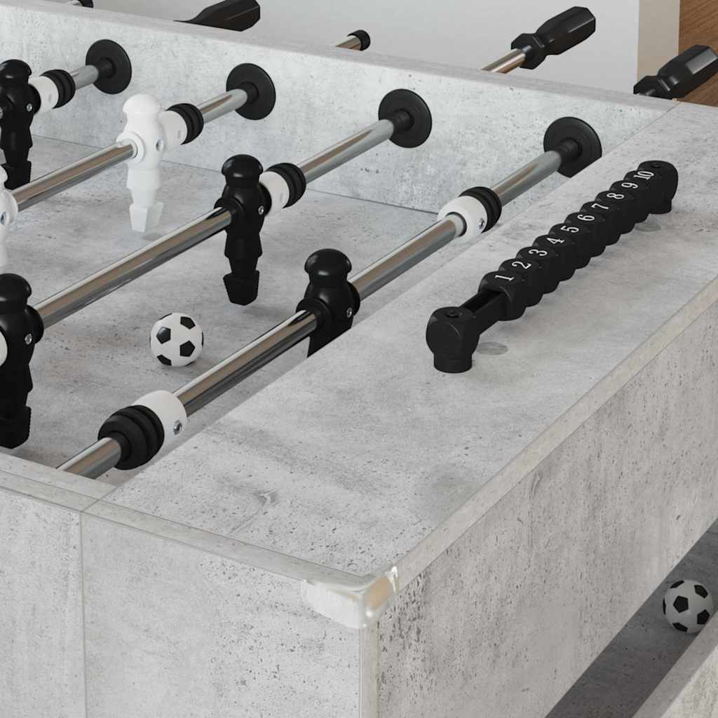 vidaXL Foosball Table Concrete Grey 146.5 x 74 x 85 cm Engineered Wood