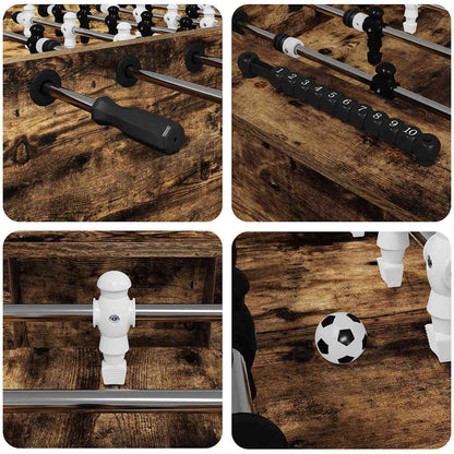 vidaXL Foosball Table Smoked Oak 146.5 x 74 x 85 cm Engineered Wood
