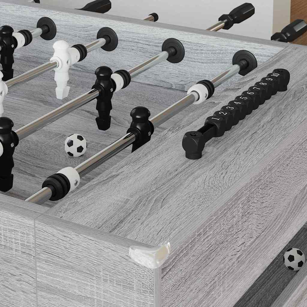 vidaXL Foosball Table Grey Sonoma 146.5 x 74 x 85 cm Engineered Wood