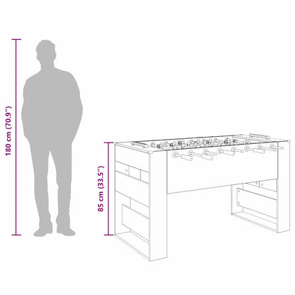 vidaXL Foosball Table Grey Sonoma 146.5 x 74 x 85 cm Engineered Wood