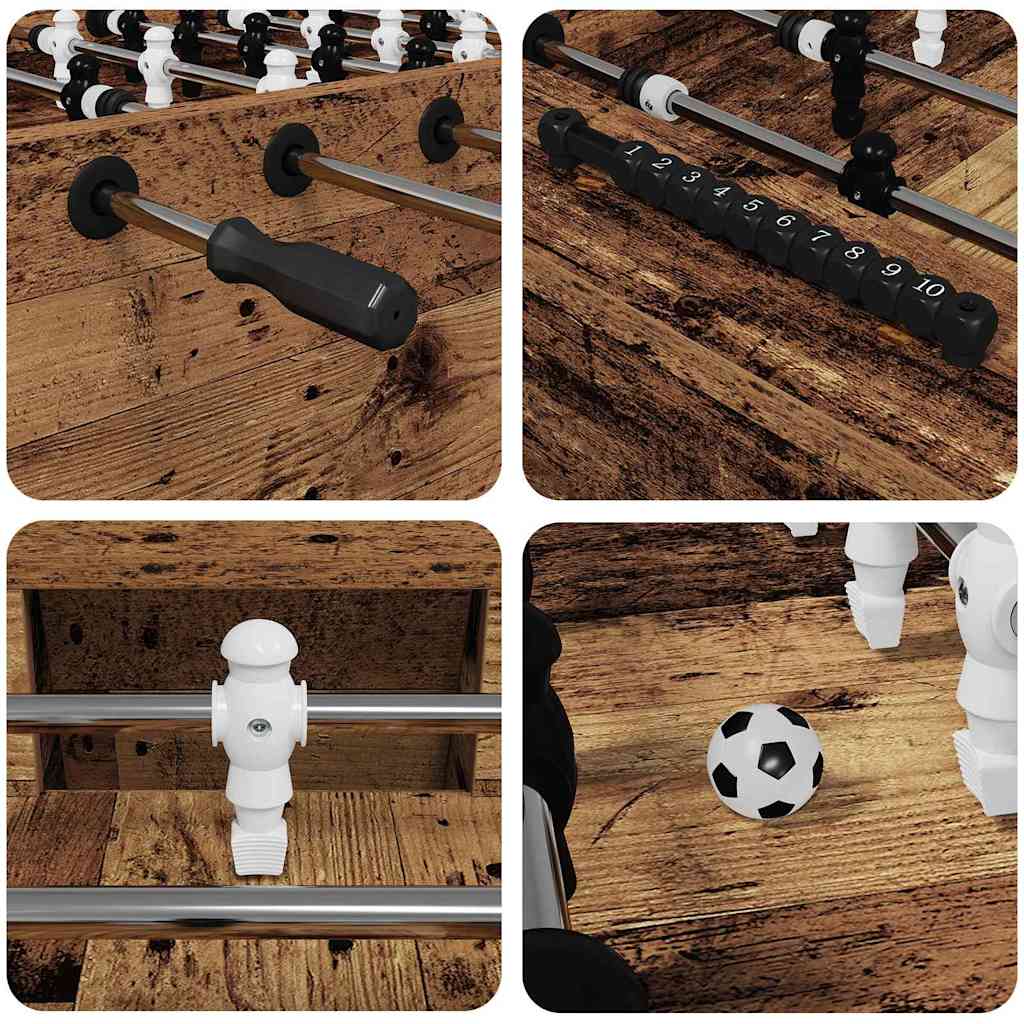 vidaXL Foosball Table Old Wood 146.5 x 74 x 85 cm Engineered Wood