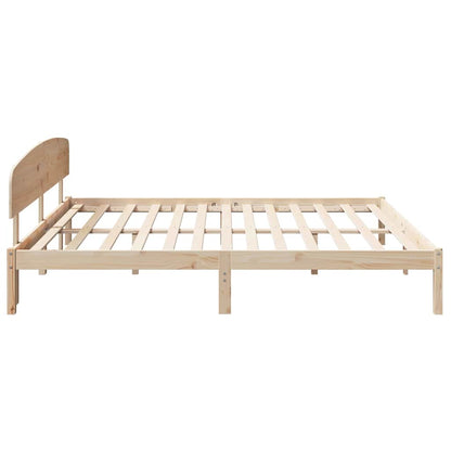 vidaXL Bed Frame with Headboard Natural 180 x 200 cm Solid Pine Wood