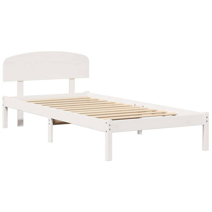 vidaXL Bed Frame with Headboard White 80 x 200 cm Solid Pine Wood