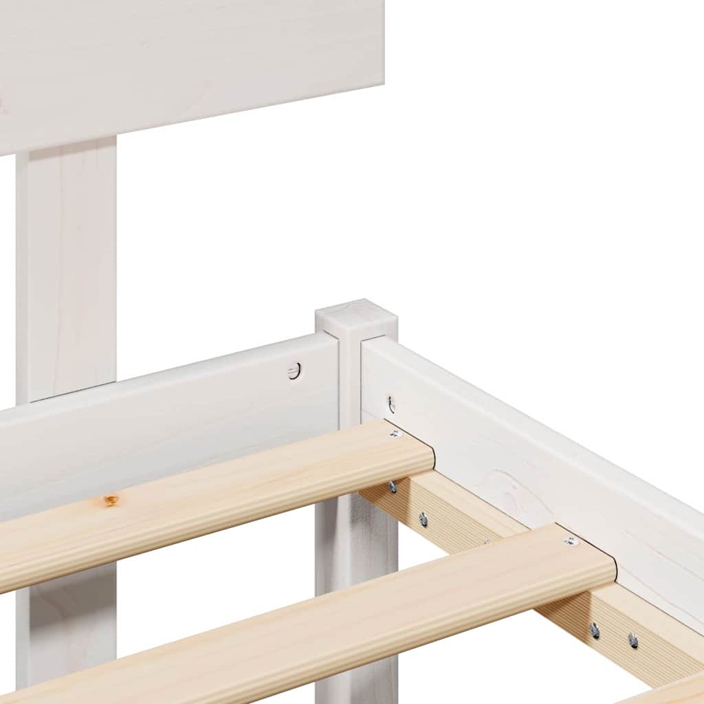 vidaXL Bed Frame with Headboard White 90 x 190 cm Solid Pine Wood