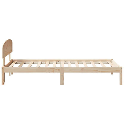 vidaXL Bed Frame with Headboard Natural 75 x 190 cm Solid Pine Wood