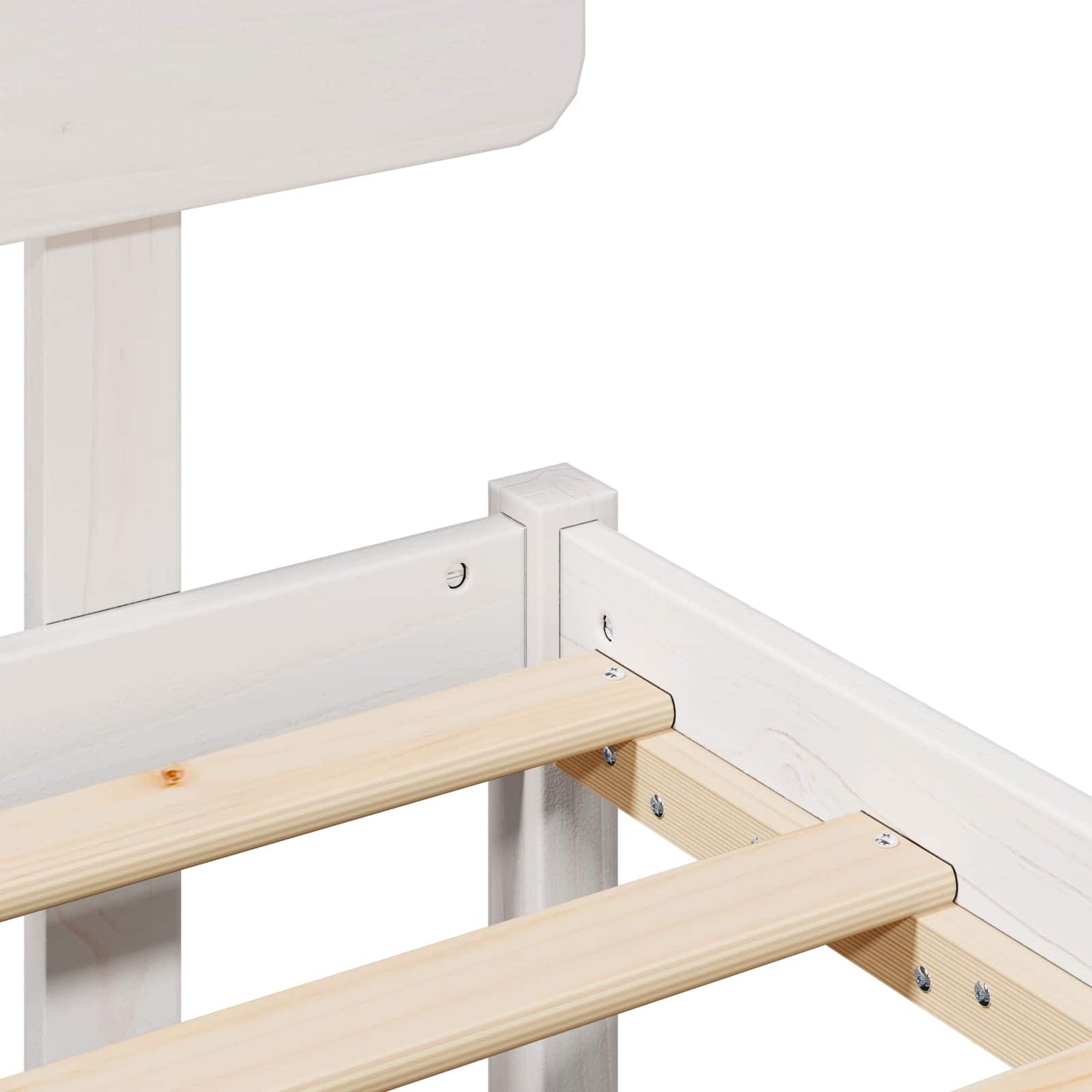 vidaXL Bed Frame with Headboard White 150 x 200 cm Solid Pine Wood