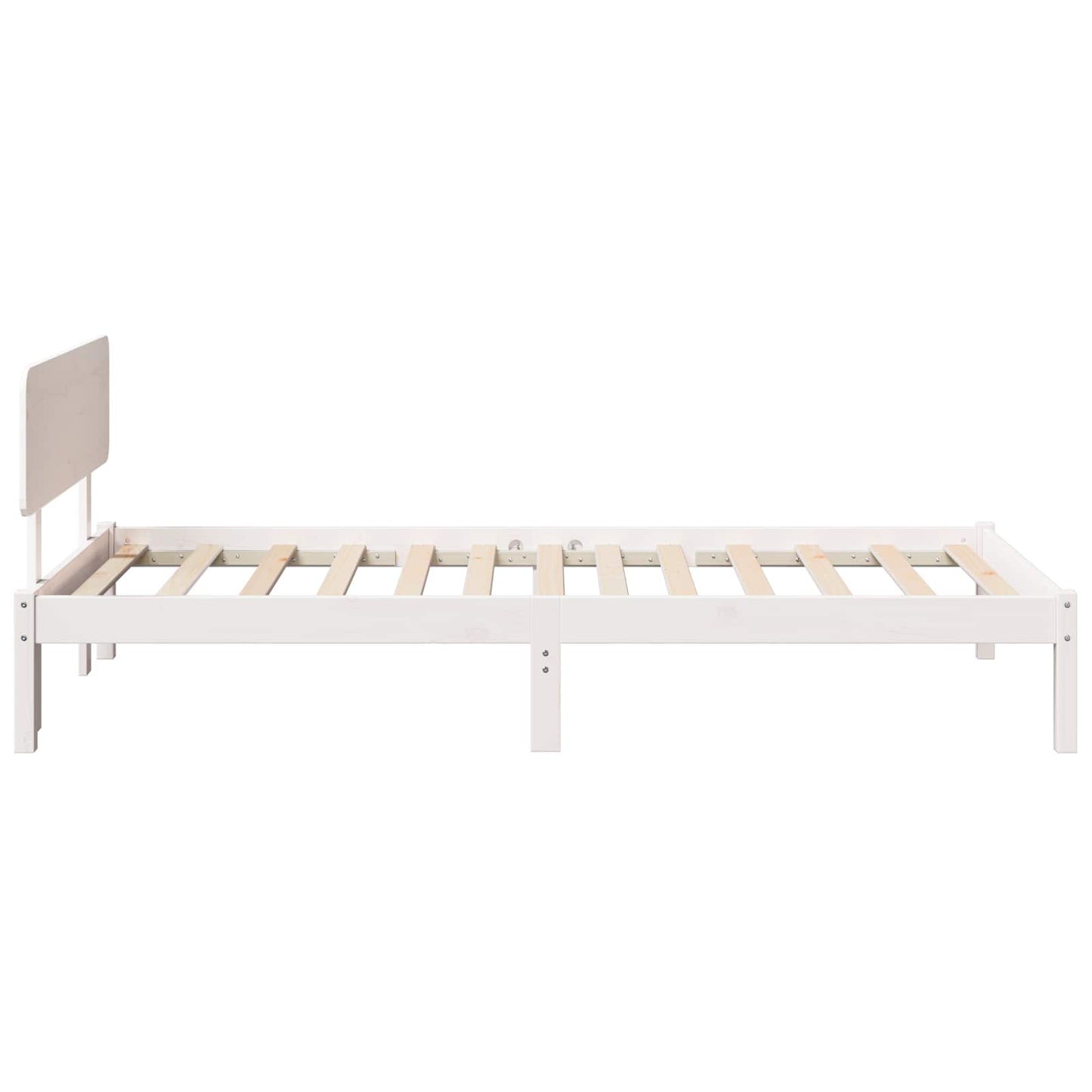 vidaXL Bed Frame with Headboard White 90 x 200 cm Solid Pine Wood