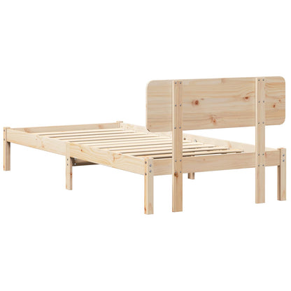 vidaXL Bed Frame with Headboard Natural 80 x 200 cm Solid Pine Wood