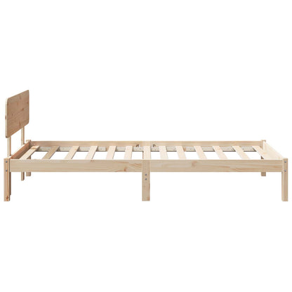 vidaXL Bed Frame with Headboard Natural 80 x 200 cm Solid Pine Wood