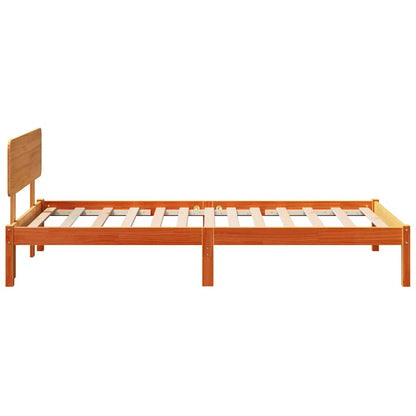 vidaXL Bed Frame with Headboard Wax Brown 80 x 200 cm Solid Pine Wood
