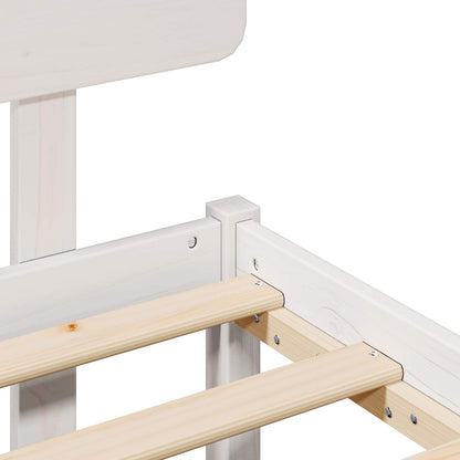 vidaXL Bed Frame with Headboard White 90 x 190 cm Solid Pine Wood