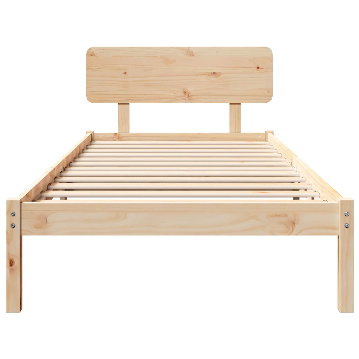 vidaXL Bed Frame with Headboard Natural 75 x 190 cm Solid Pine Wood