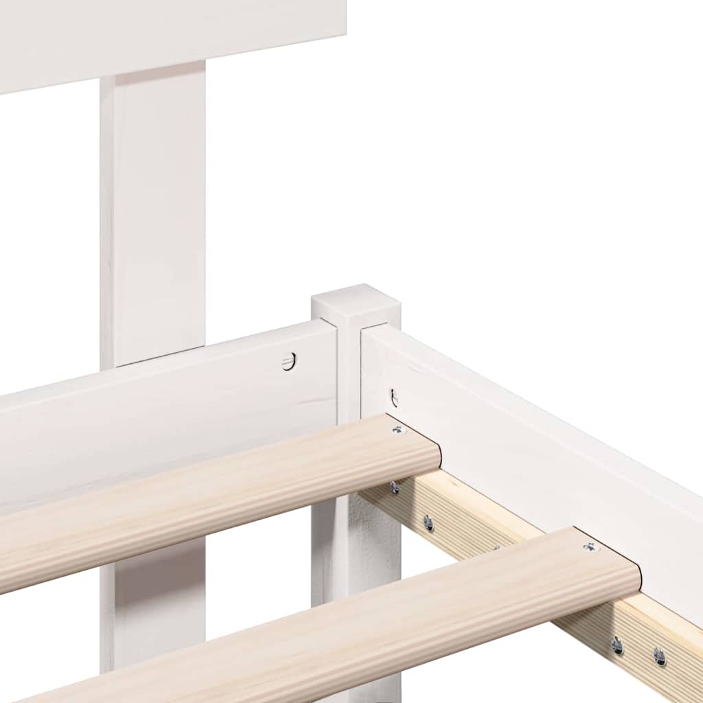 vidaXL Bed Frame with Headboard White 80 x 200 cm Solid Pine wood