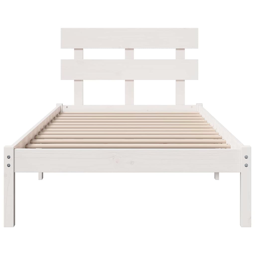 vidaXL Bed Frame with Headboard White 80 x 200 cm Solid Pine wood