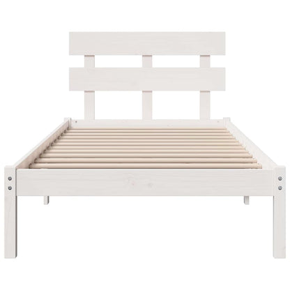 vidaXL Bed Frame with Headboard White 80 x 200 cm Solid Pine wood