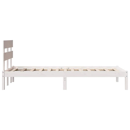 vidaXL Bed Frame with Headboard White 80 x 200 cm Solid Pine wood