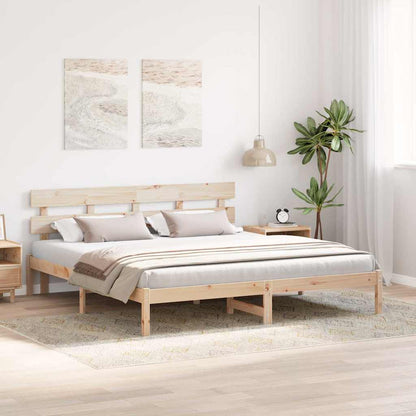 vidaXL Bed Frame with Headboard Brown 180 x 200 cm Solid Pine wood