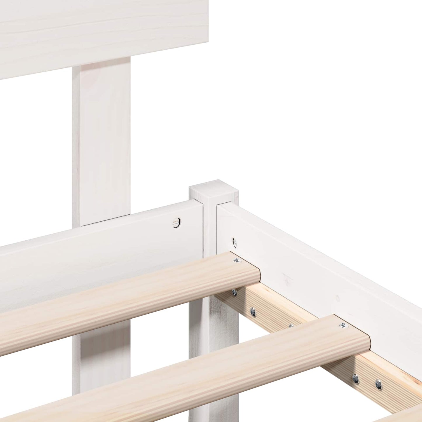 vidaXL Bed Frame with Headboard White 150 x 200 cm Solid Pine wood