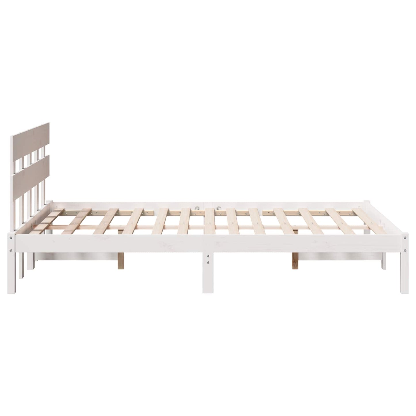 vidaXL Bed Frame with Headboard White 120 x 200 cm Solid Pine wood