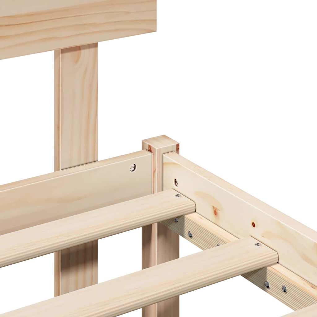 vidaXL Bed Frame Brown 200 x 200 cm Solid Pine wood