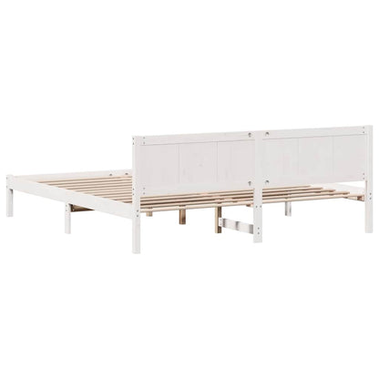 vidaXL Bed Frame White 200 x 200 cm Solid Pine wood