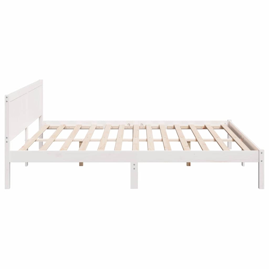 vidaXL Bed Frame White 200 x 200 cm Solid Pine wood