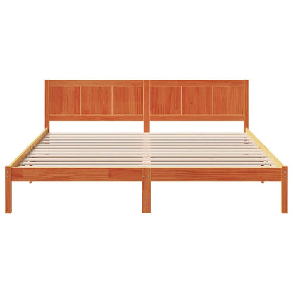 vidaXL Bed Frame Brown 200 x 200 cm Solid Pine wood