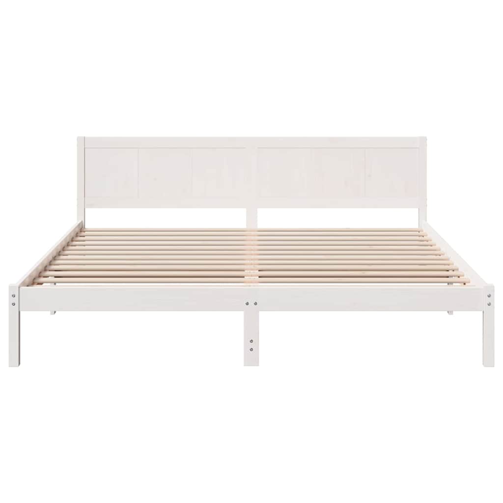 vidaXL Bed Frame White 180 x 200 cm Solid Pine wood