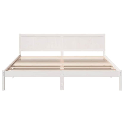 vidaXL Bed Frame White 180 x 200 cm Solid Pine wood
