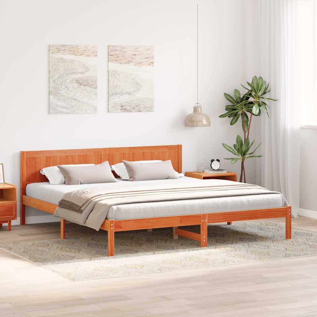 vidaXL Bed Frame Brown 180 x 200 cm Solid Pine wood