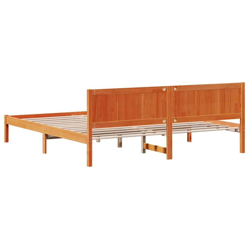 vidaXL Bed Frame Brown 180 x 200 cm Solid Pine wood