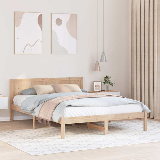 vidaXL Bed Frame Brown 160 x 200 cm Solid Pine wood