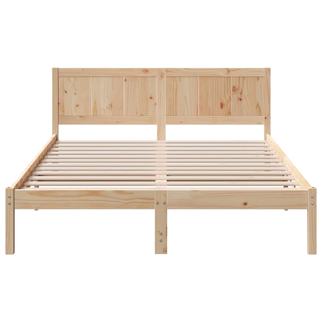 vidaXL Bed Frame Brown 160 x 200 cm Solid Pine wood