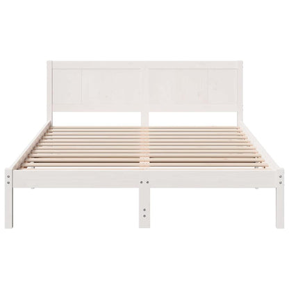 vidaXL Bed Frame White 160 x 200 cm Solid Pine wood