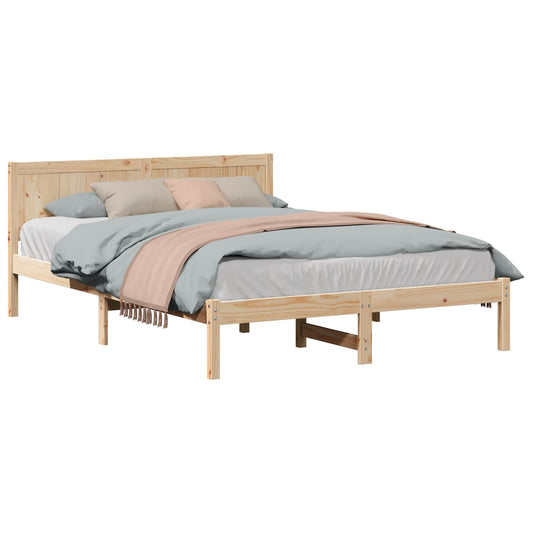 vidaXL Bed Frame Brown 150 x 200 cm Solid Pine wood