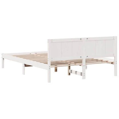 vidaXL Bed Frame White 150 x 200 cm Solid Pine wood