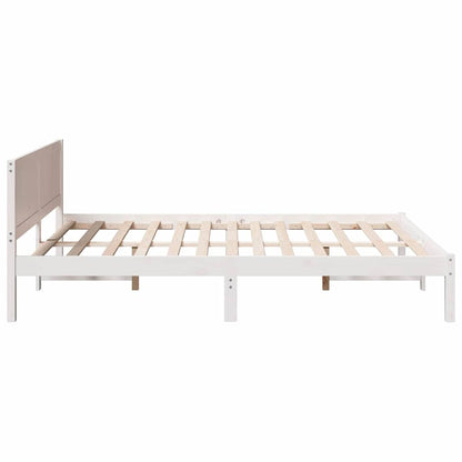 vidaXL Bed Frame White 150 x 200 cm Solid Pine wood
