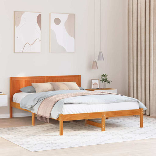 vidaXL Bed Frame Brown 150 x 200 cm Solid Pine wood