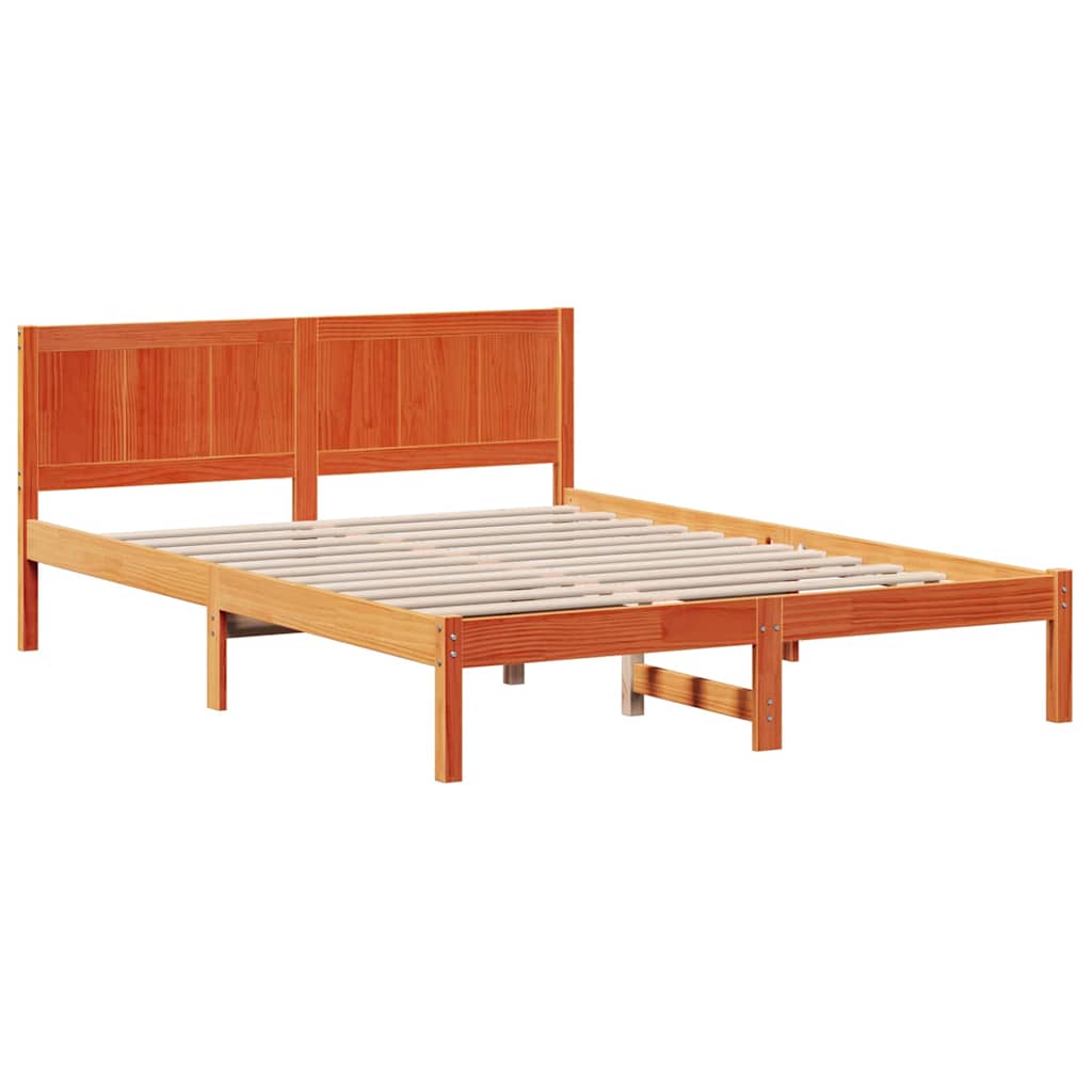 vidaXL Bed Frame Brown 150 x 200 cm Solid Pine wood