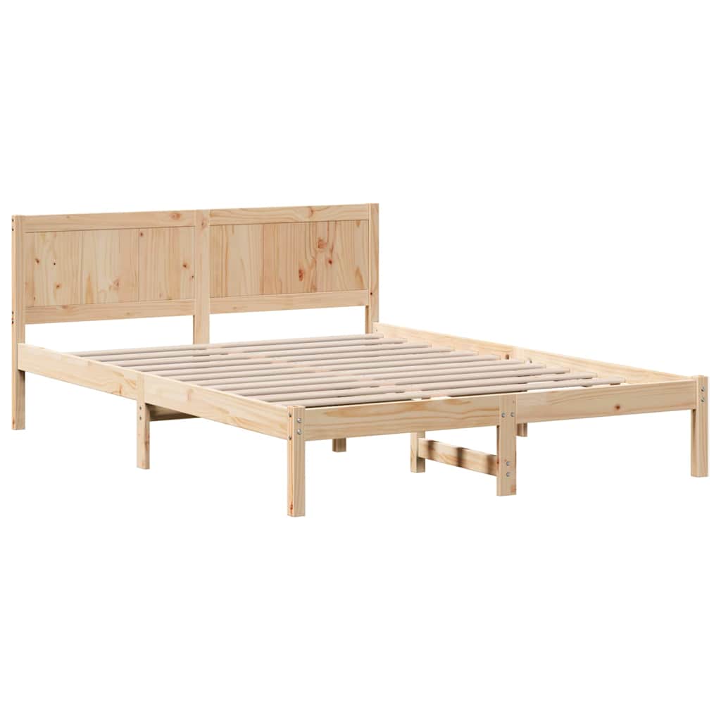 vidaXL Bed Frame Brown 140 x 200 cm Solid Pine wood