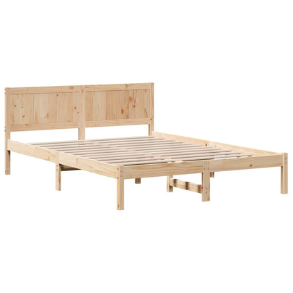 vidaXL Bed Frame Brown 140 x 200 cm Solid Pine wood