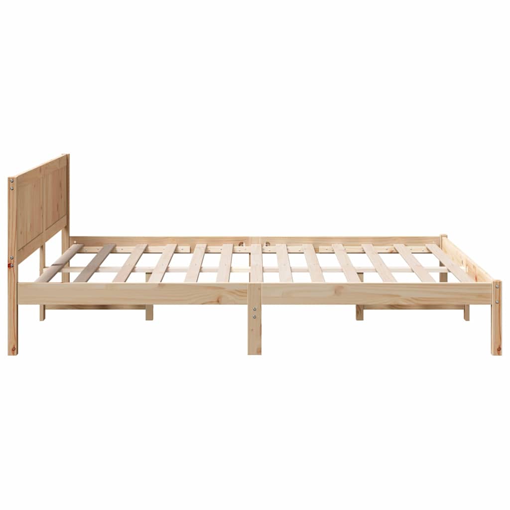 vidaXL Bed Frame Brown 140 x 200 cm Solid Pine wood