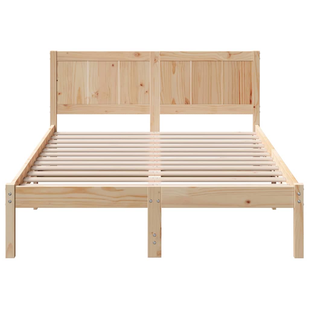 vidaXL Bed Frame Brown 120 x 200 cm Solid Pine wood