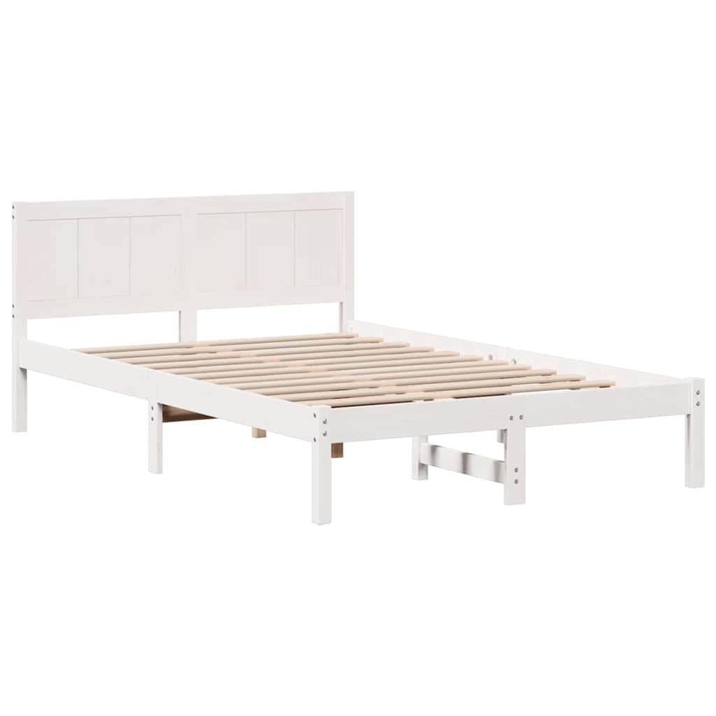 vidaXL Bed Frame White 120 x 200 cm Solid Pine wood