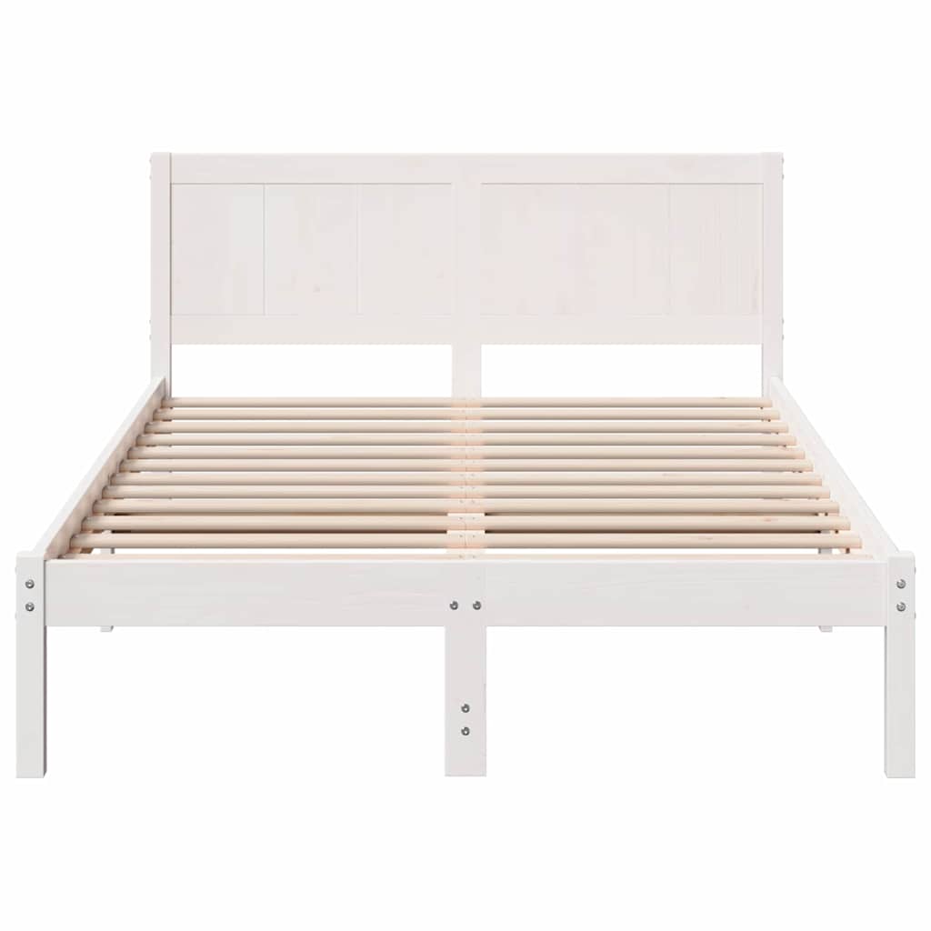 vidaXL Bed Frame White 120 x 200 cm Solid Pine wood