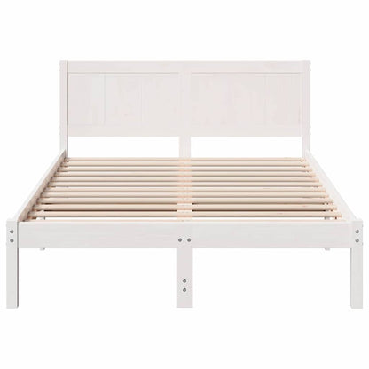 vidaXL Bed Frame White 120 x 200 cm Solid Pine wood