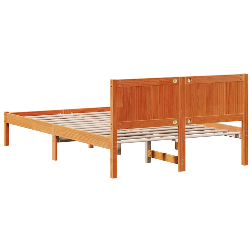 vidaXL Bed Frame Brown 120 x 200 cm Solid Pine wood