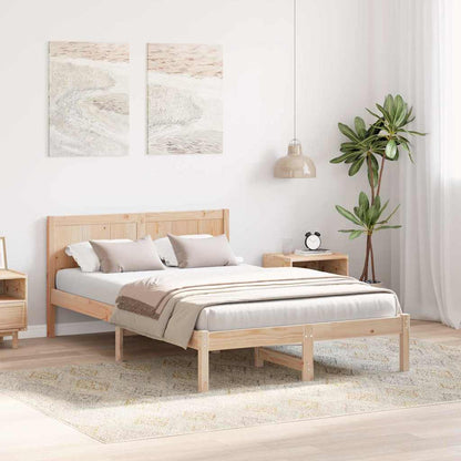vidaXL Bed Frame Brown 140 x 190 cm Solid Pine wood