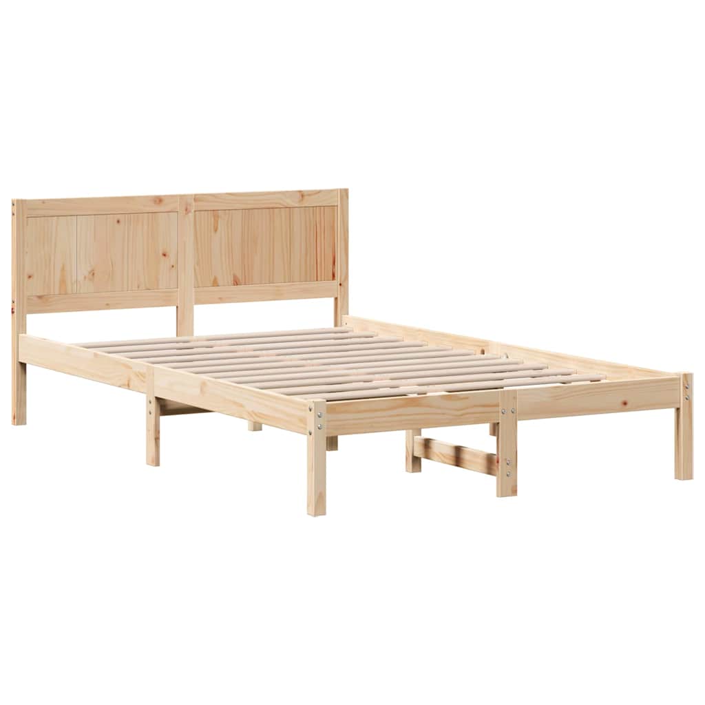 vidaXL Bed Frame Brown 140 x 190 cm Solid Pine wood